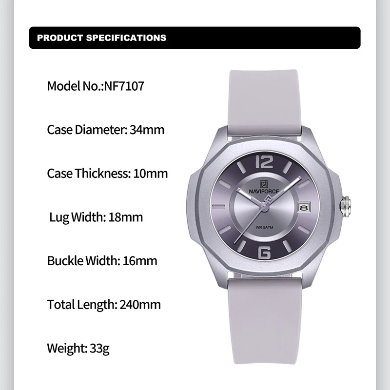NAVIFORCE 7107 Uhr für Damen,  – Edge Tape Roll Bewertung und Preis