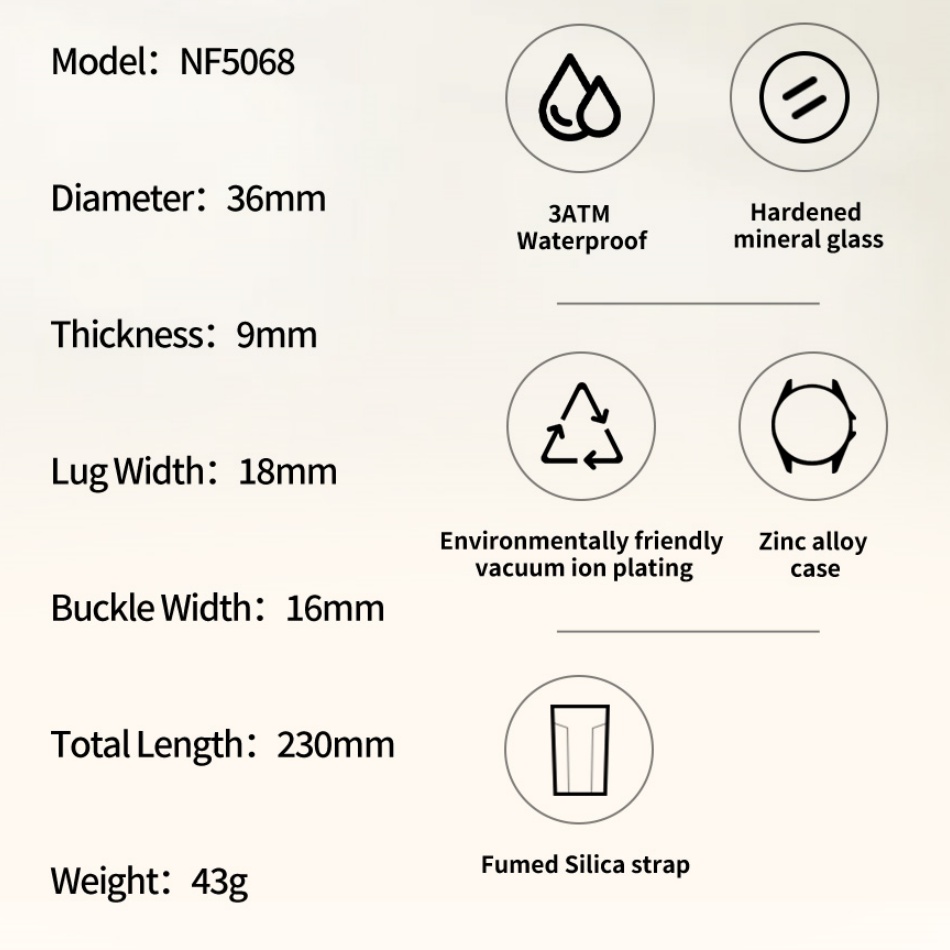 Neuer Stil NAVIFORCE Damenuhre – Edge Tape Roll Bewertung und Preis